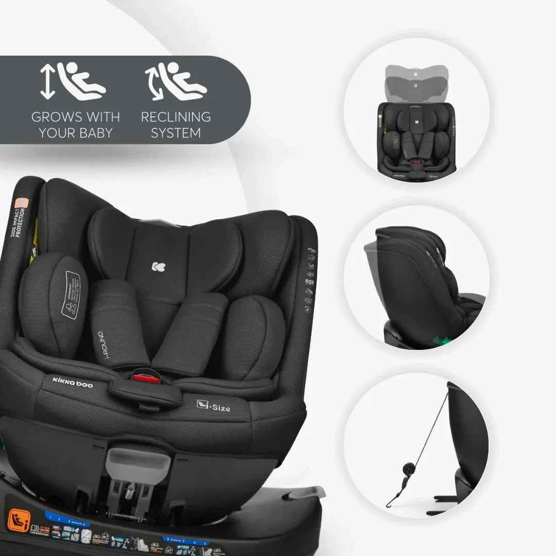 KikkaBoo® Car seat 360 i-Round i-SIZE (40-150 cm) Black - Image 8