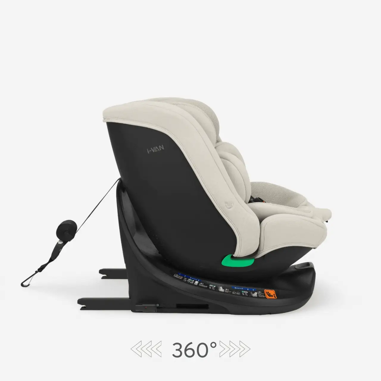KikkaBoo® Car seat 360°  i-Van i-SIZE (40-150 cm) Light Beige - Image 4