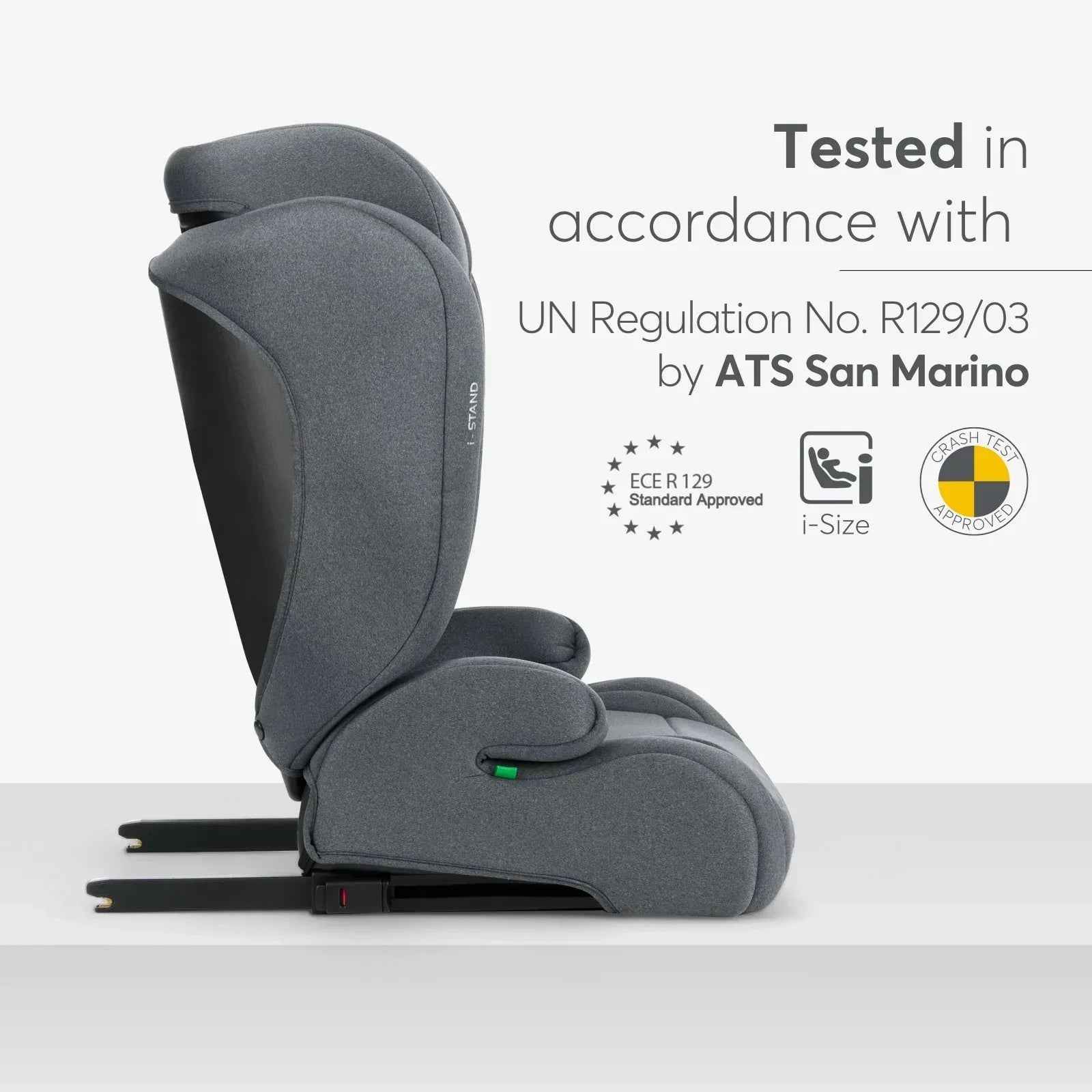 KikkaBoo® Car seat i-Stand i-SIZE (100-150 cm) Dark Grey - Image 3