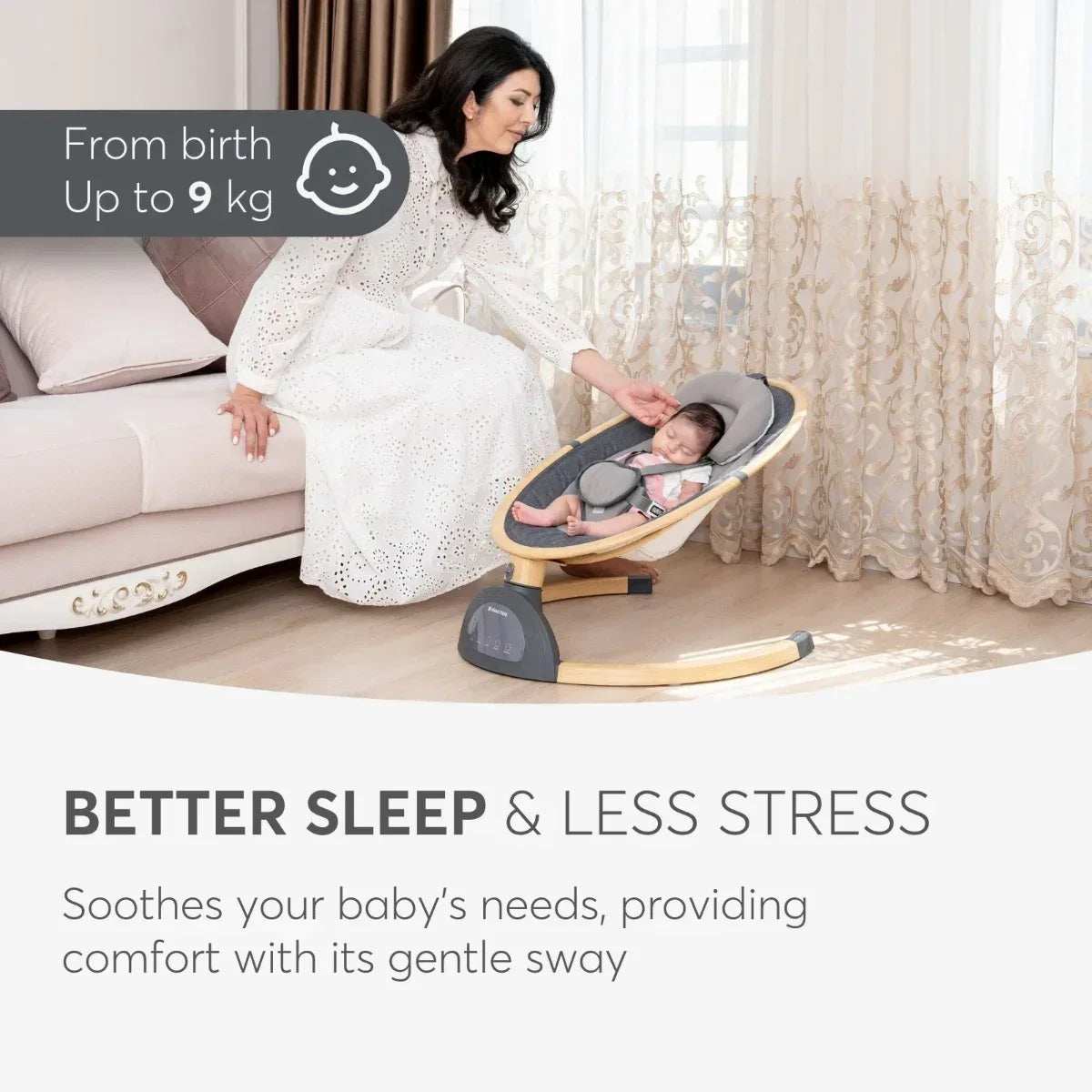 KikkaBoo® Electrical side-to-side swing Ashlee Dark Grey - Image 11