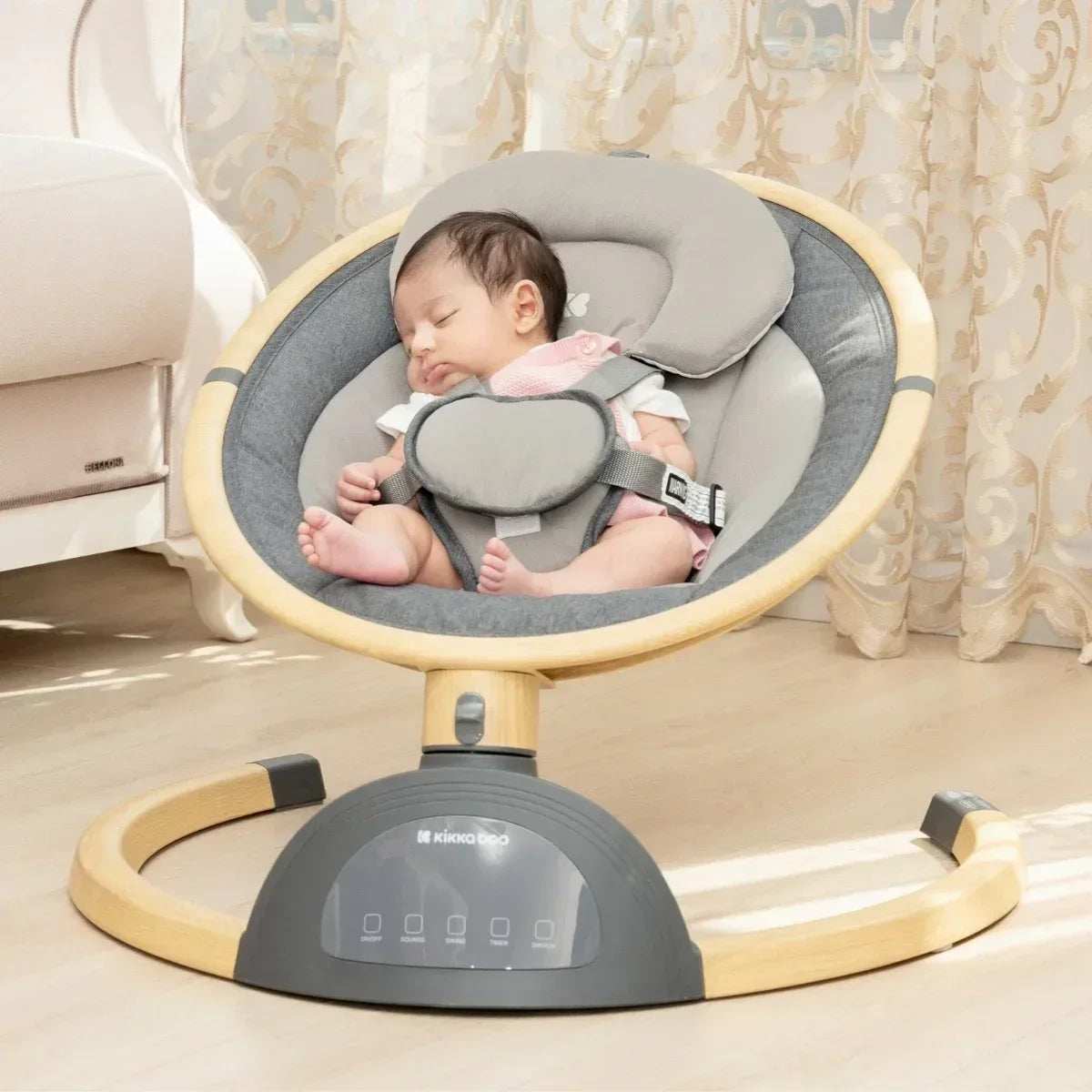 KikkaBoo® Electrical side-to-side swing Ashlee Dark Grey - Image 6
