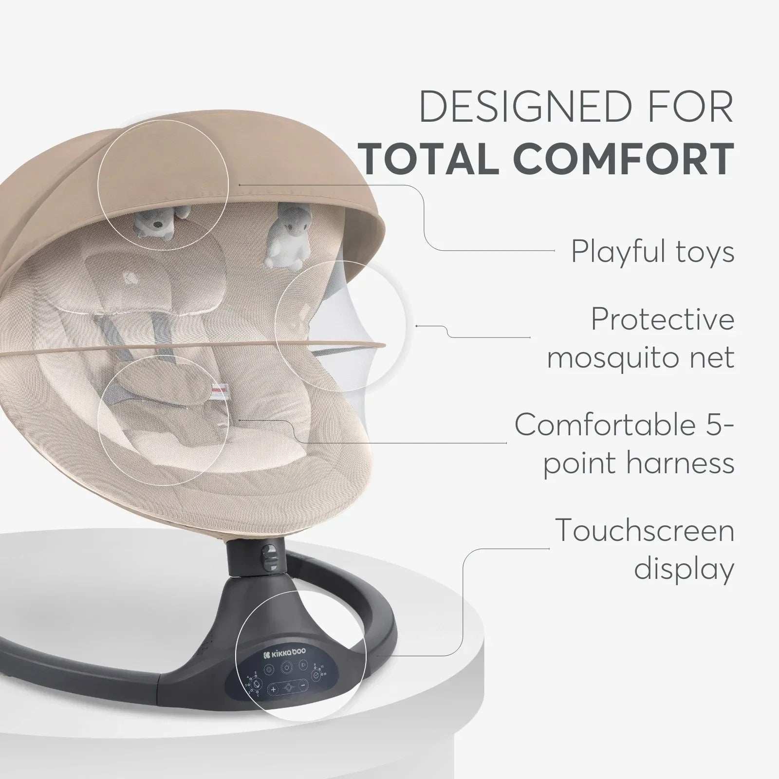 KikkaBoo® Electrical side-to-side swing Codie Beige 2025 - Image 3