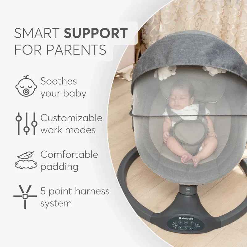 KikkaBoo® Electrical side-to-side swing Codie Dark Grey 2025 - Image 4