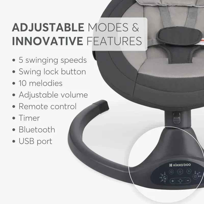 KikkaBoo® Electrical side-to-side swing Codie Dark Grey 2025 - Image 8