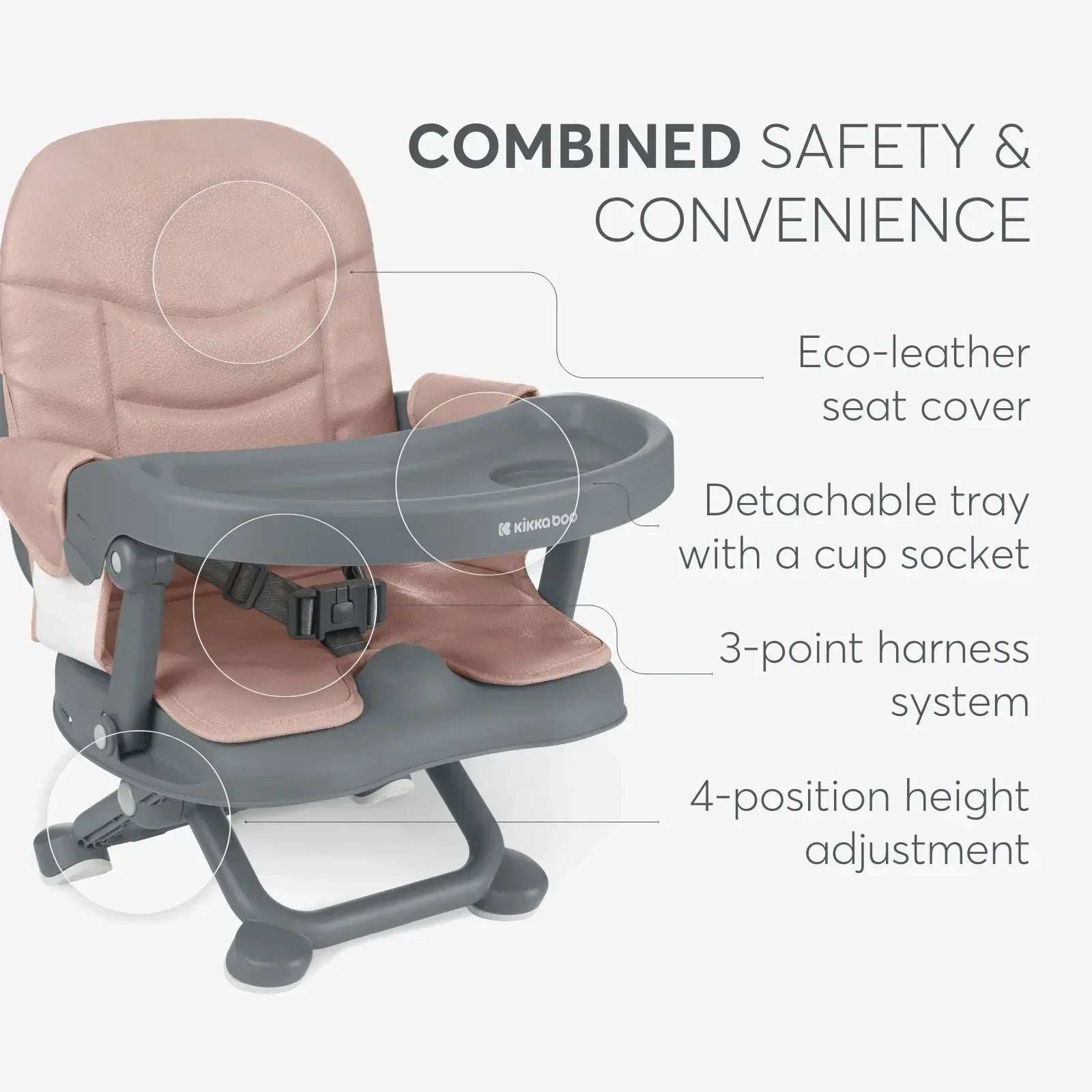 KikkaBoo® Feeding booster seat Pappo Pink - Image 6