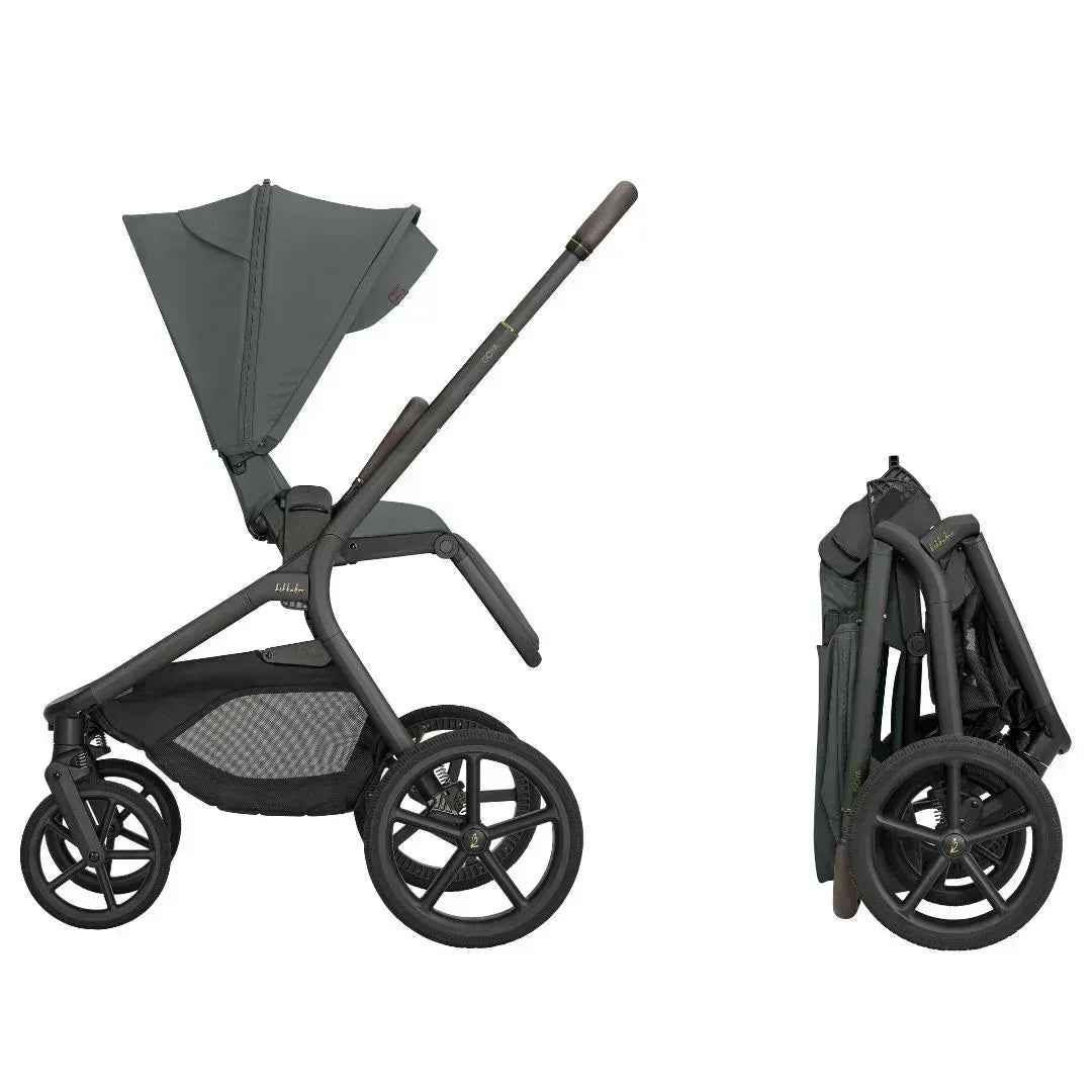 KikkaBoo® Platinum 4in1 Stroller Goya Olive + i-Class i-SIZE Car Seat (40-87 cm) Noir + i-Class 360 Rotating Isofix Base - Image 4