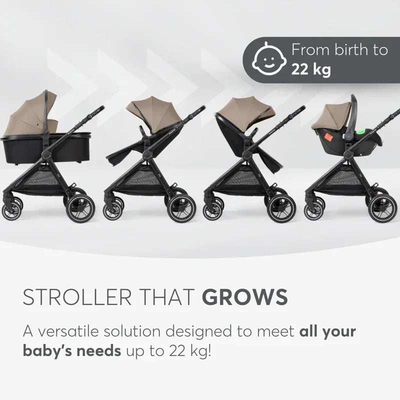 KikkaBoo® Stroller with carrycot 3v1 Ava Beige - Image 7