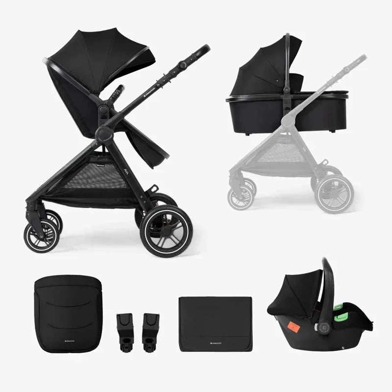 KikkaBoo® Stroller with carrycot 3v1 Ava Black