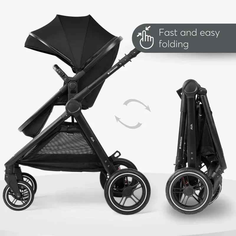 KikkaBoo® Stroller with carrycot 3v1 Ava Black - Image 9
