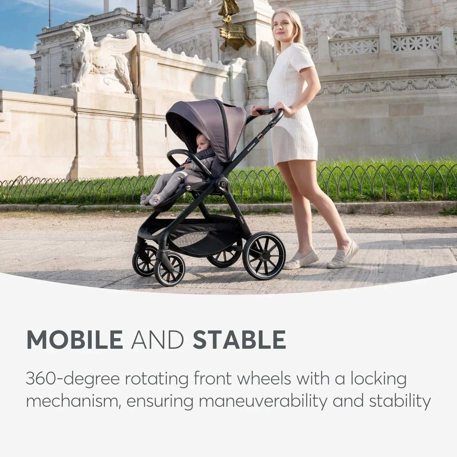 KikkaBoo® Stroller with carrycot 3v1 Modena Black - Image 5
