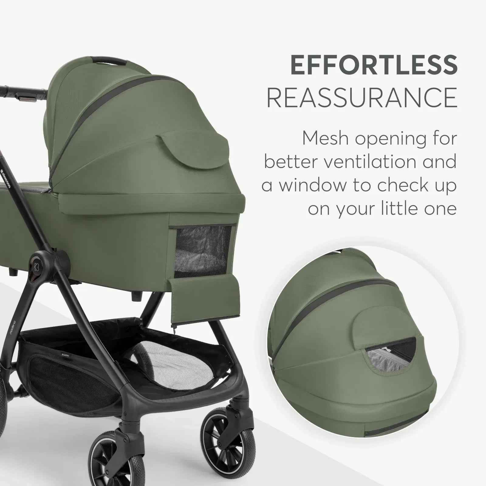 KikkaBoo® Stroller with carrycot 3v1 Modena Black - Image 6