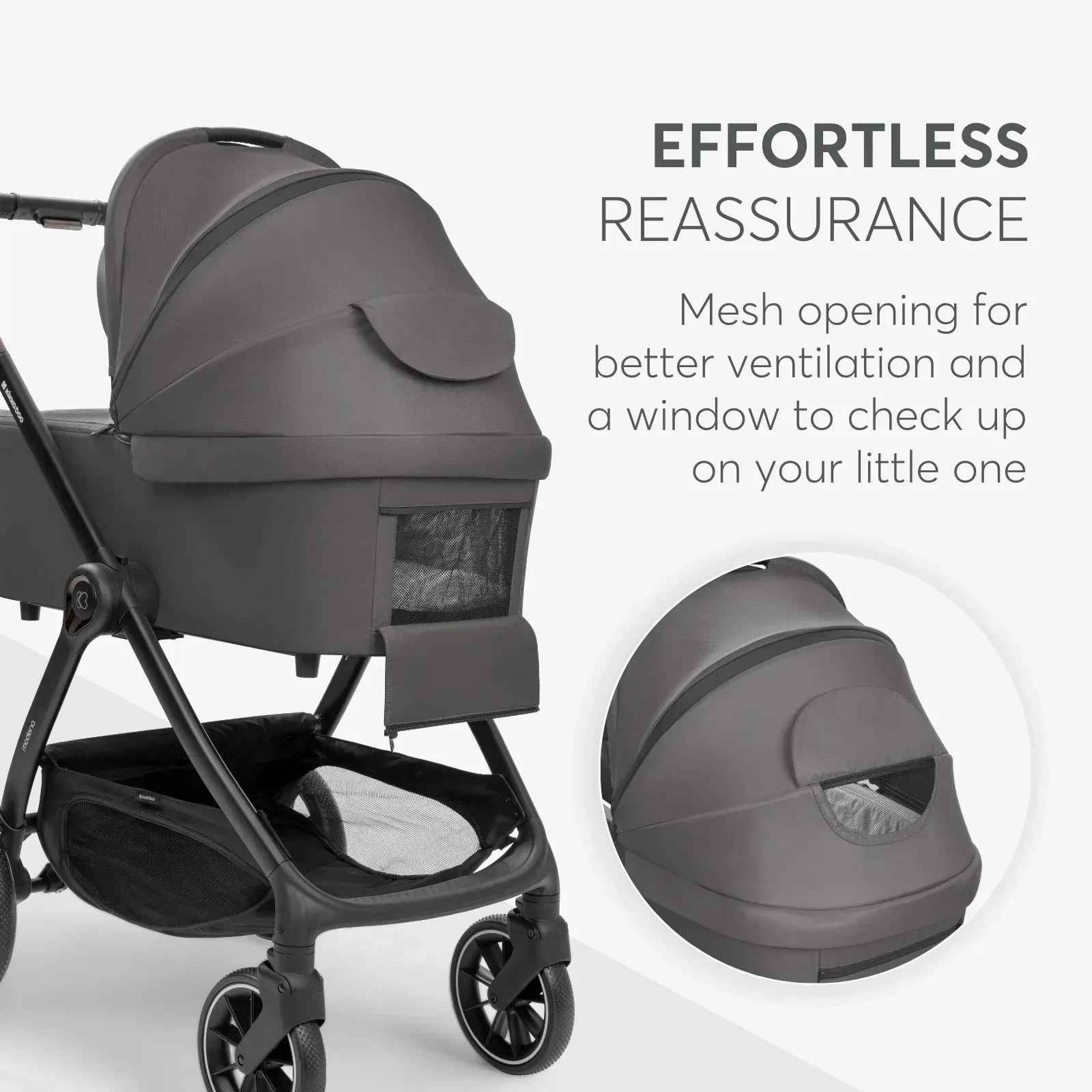 KikkaBoo® Stroller with carrycot 3v1 Modena Dark Grey - Image 7