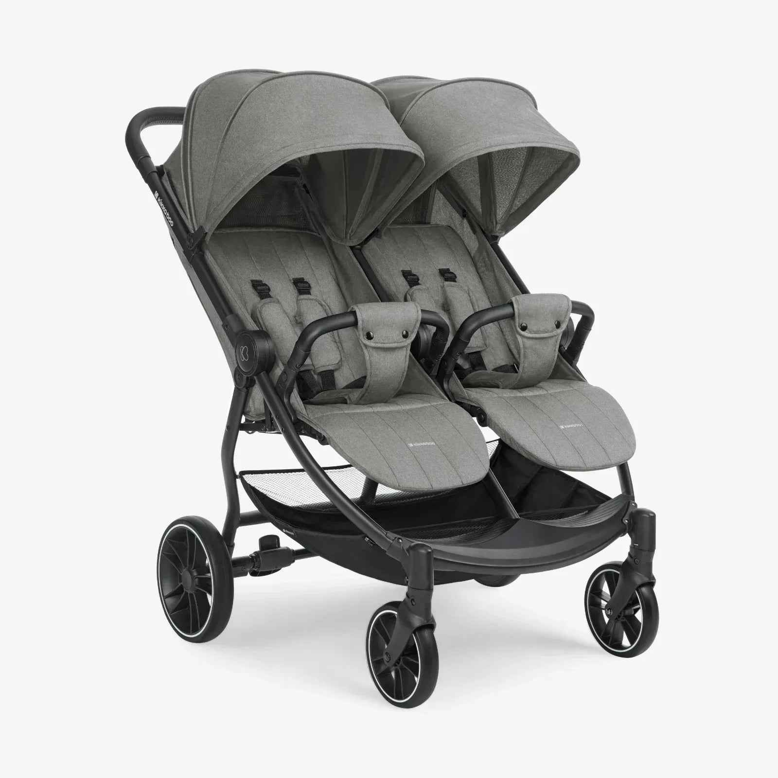 KikkaBoo® Twin stroller Happy 2 Light Grey