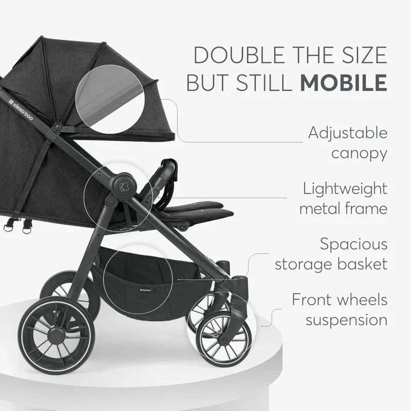 KikkaBoo® Twin stroller Happy 2 Light Grey - Image 4