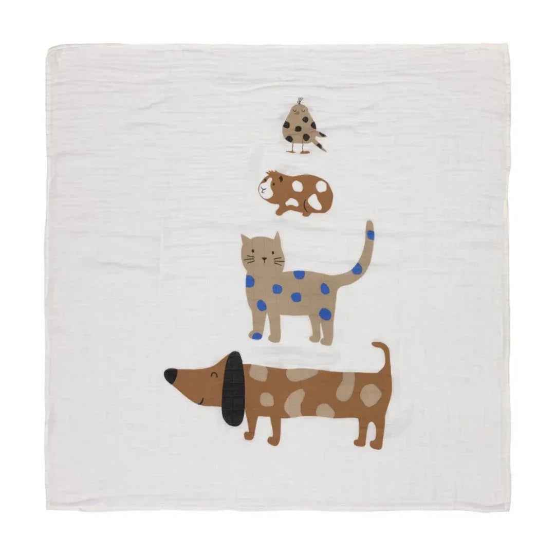 Lässig® Swaddle 3 pcs 80x80 Little Mateys Royal Blue - Image 4