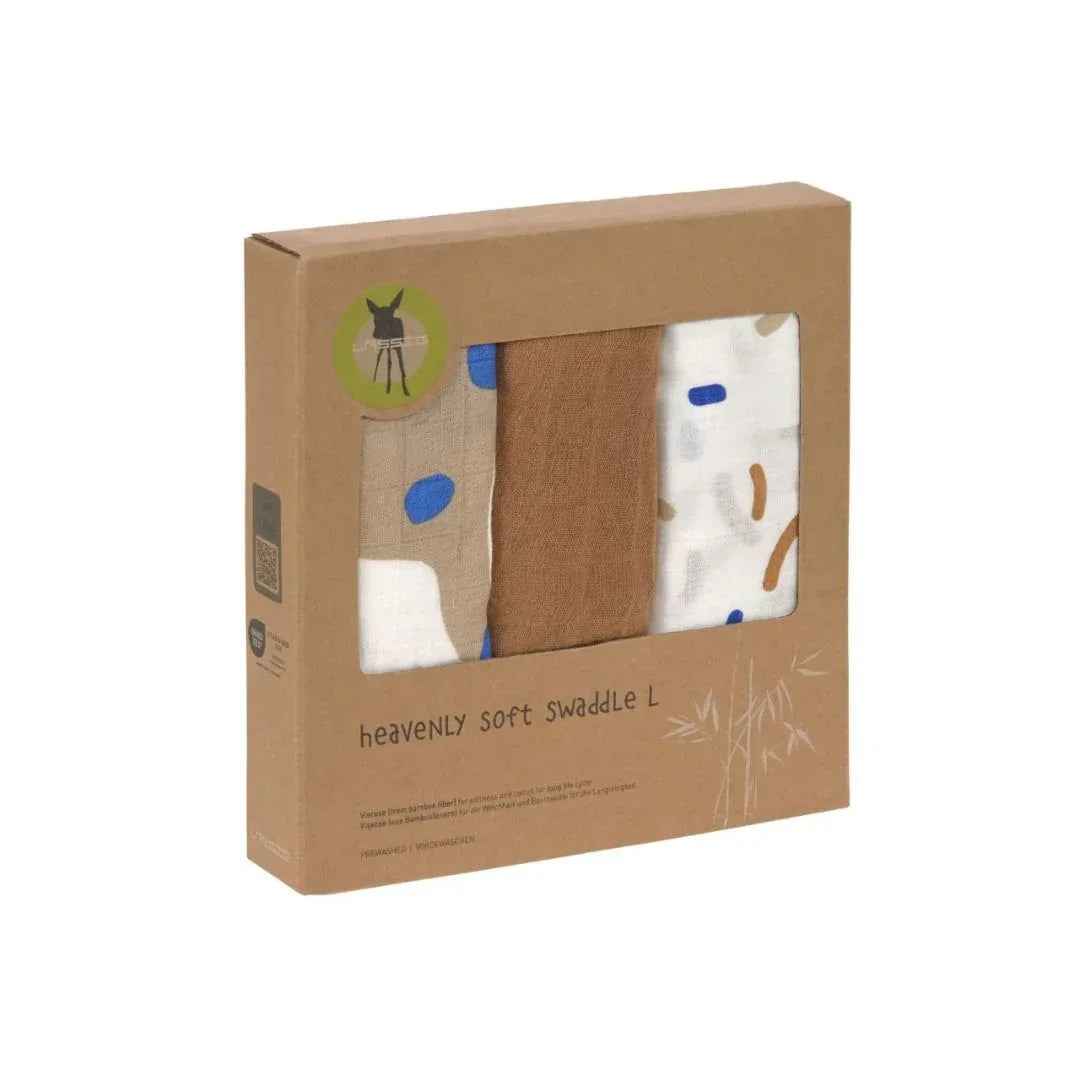 Lässig® Swaddle 3 pcs 80x80 Little Mateys Royal Blue - Image 5