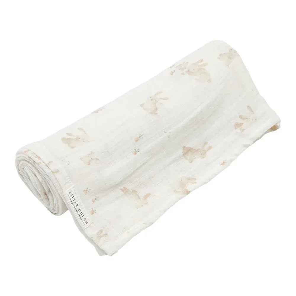 Little Dutch® Facecloths set muslin Baby Bunny/Beige 26x26 - Image 5