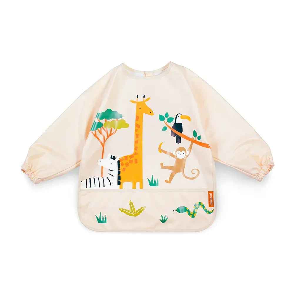 Miniland® Long-sleeved bib Jungle  