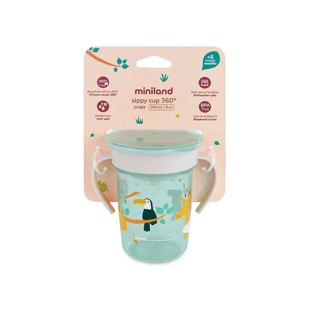 Miniland® Sippy Cup 360° 270ml Jungle - Image 3
