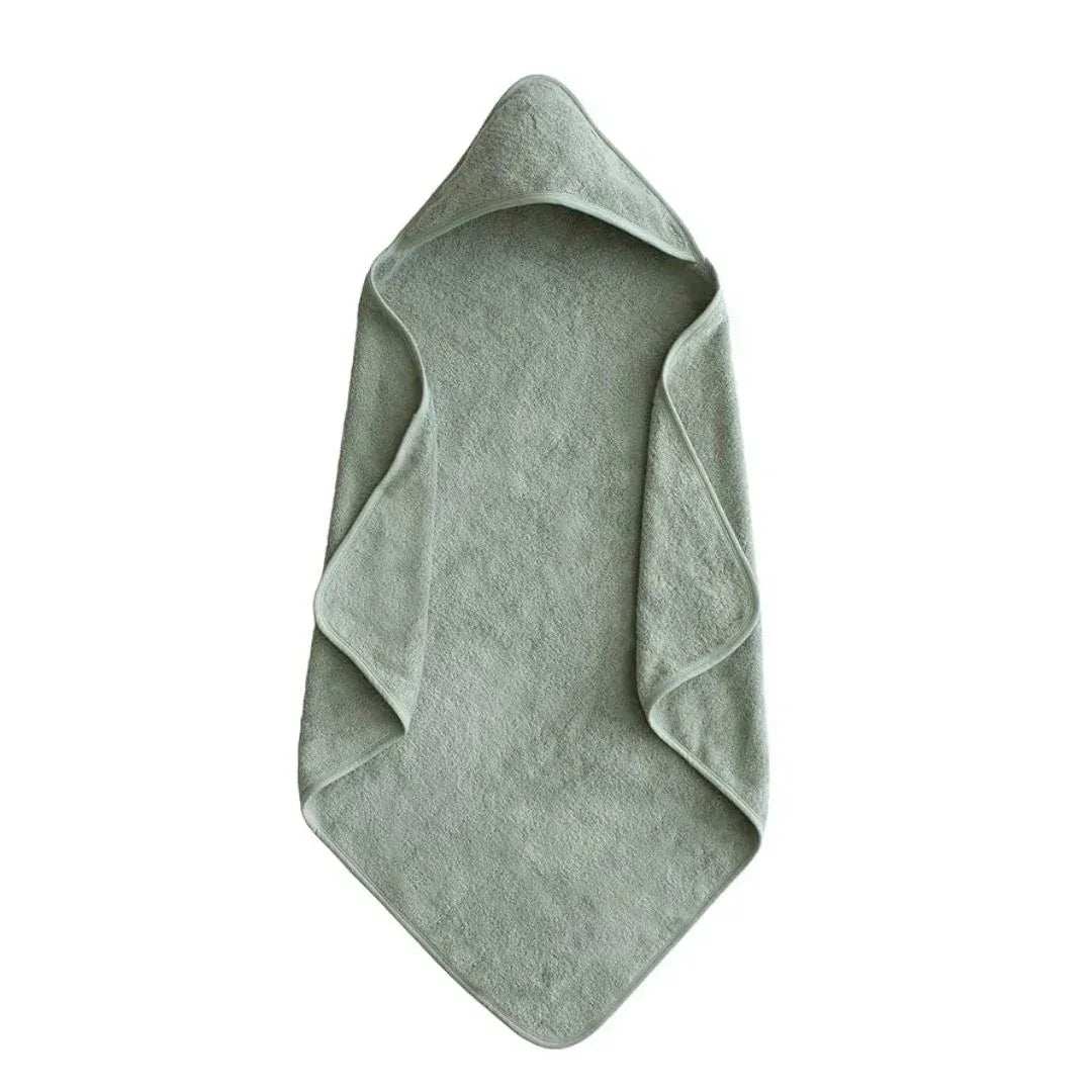 Mushie® Baby Hooded Towel Moss