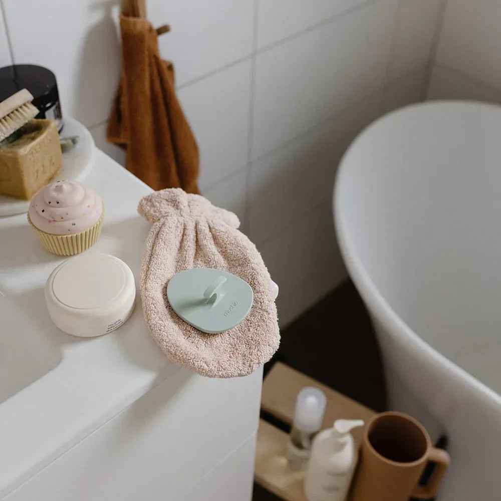 Mushie® Cradle Cap Brush-2 pack​ ​Natural/Cambridge Blue - Image 2