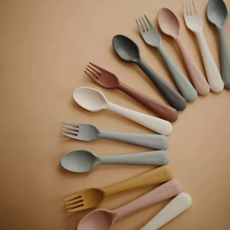Mushie® Fork & Spoon Vanilla - Image 2