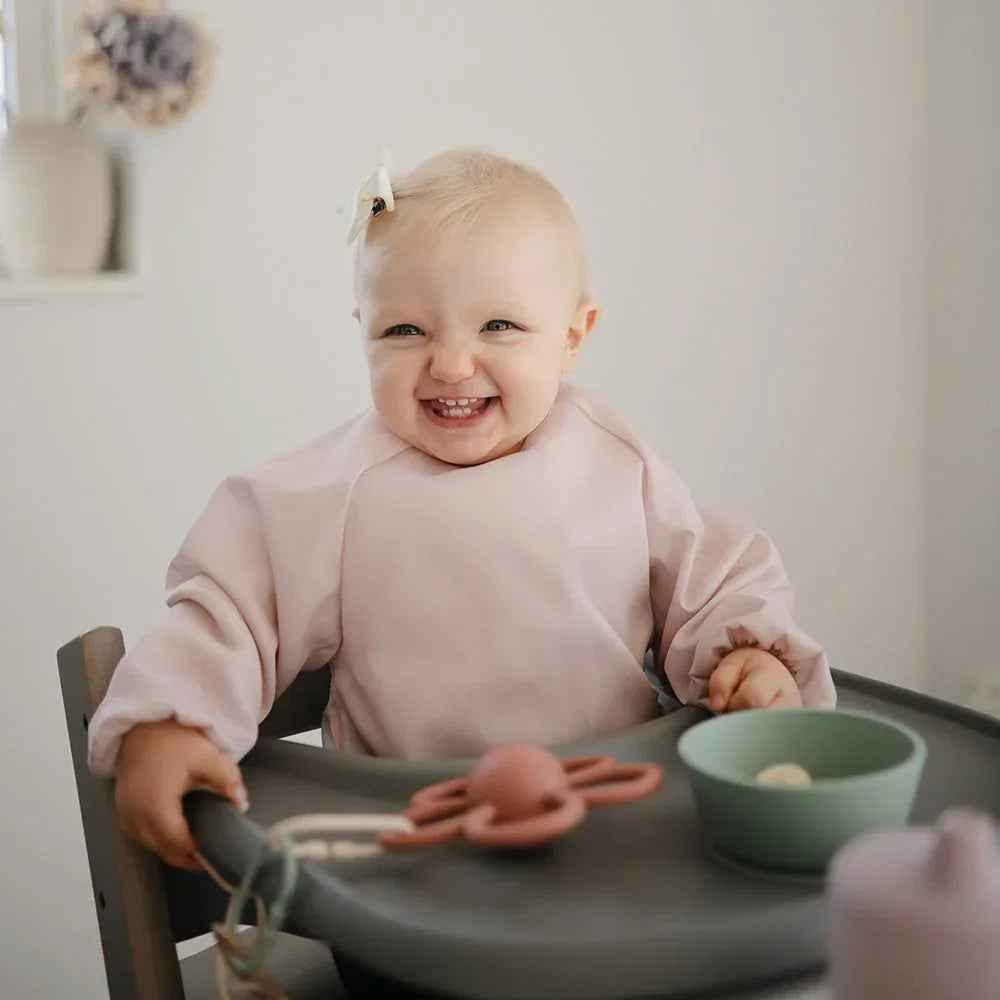 Mushie® Long Sleeve Bib​ Blush - Image 6