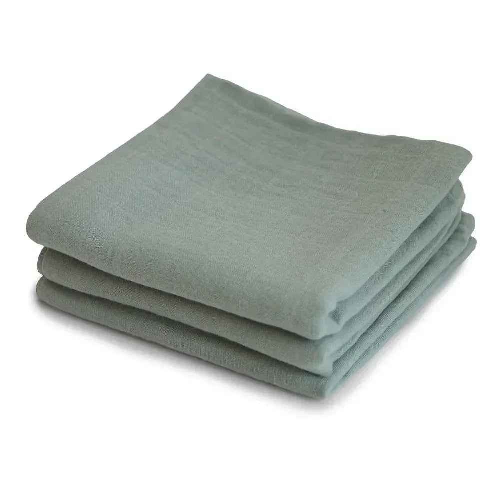 Mushie® Muslin Cloth 3-pack Sage 60x60