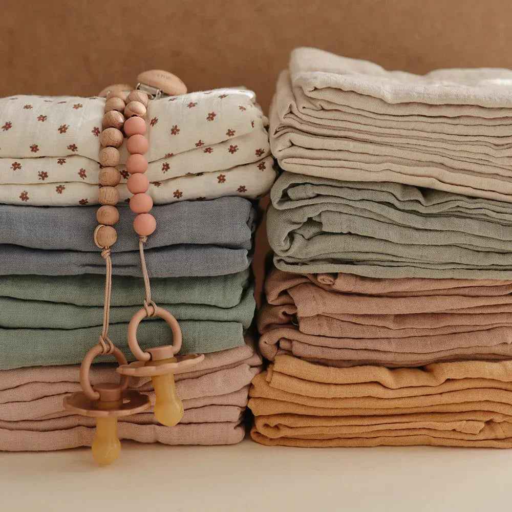 Mushie® Muslin Cloth 3-pack Sage 60x60 - Image 4