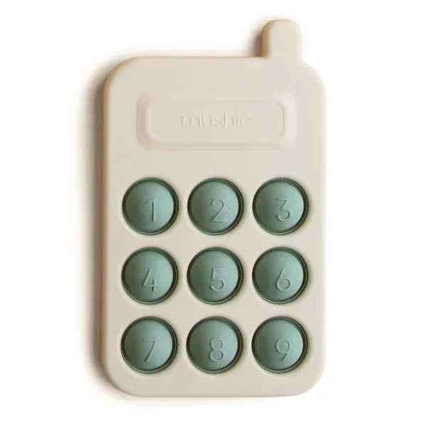 Mushie® Phone Press Toy Cambridge Blue