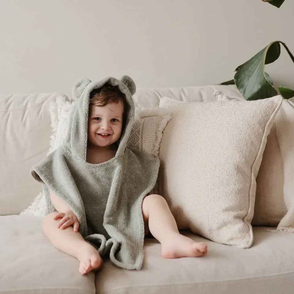 Mushie® Poncho Towel (1-3 Y) Bear Fog - Image 3