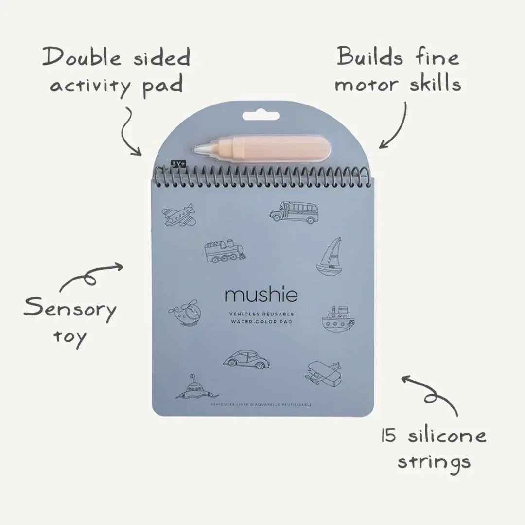 Mushie® Reusable Water Coloring Book Vehicles - Image 4