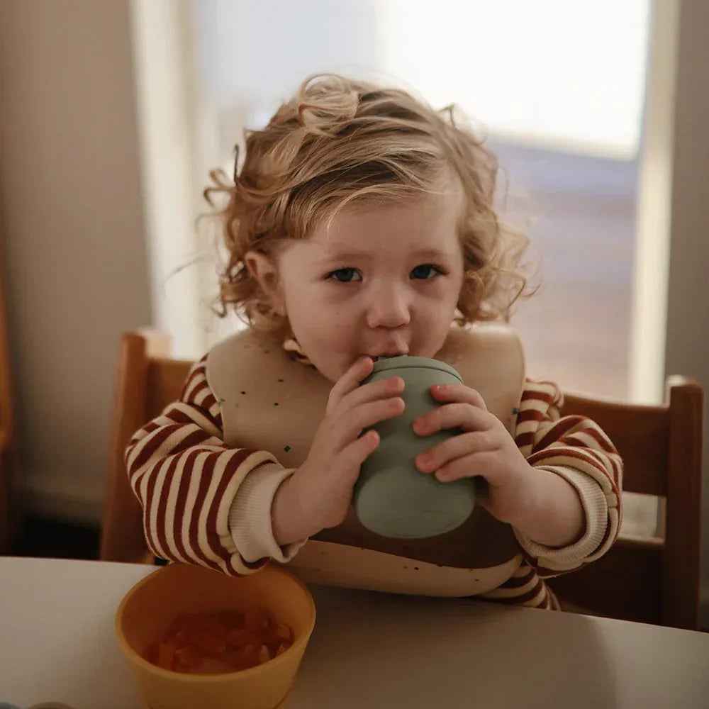 Mushie® Silicone Training Cup + Straw Blush - Image 2