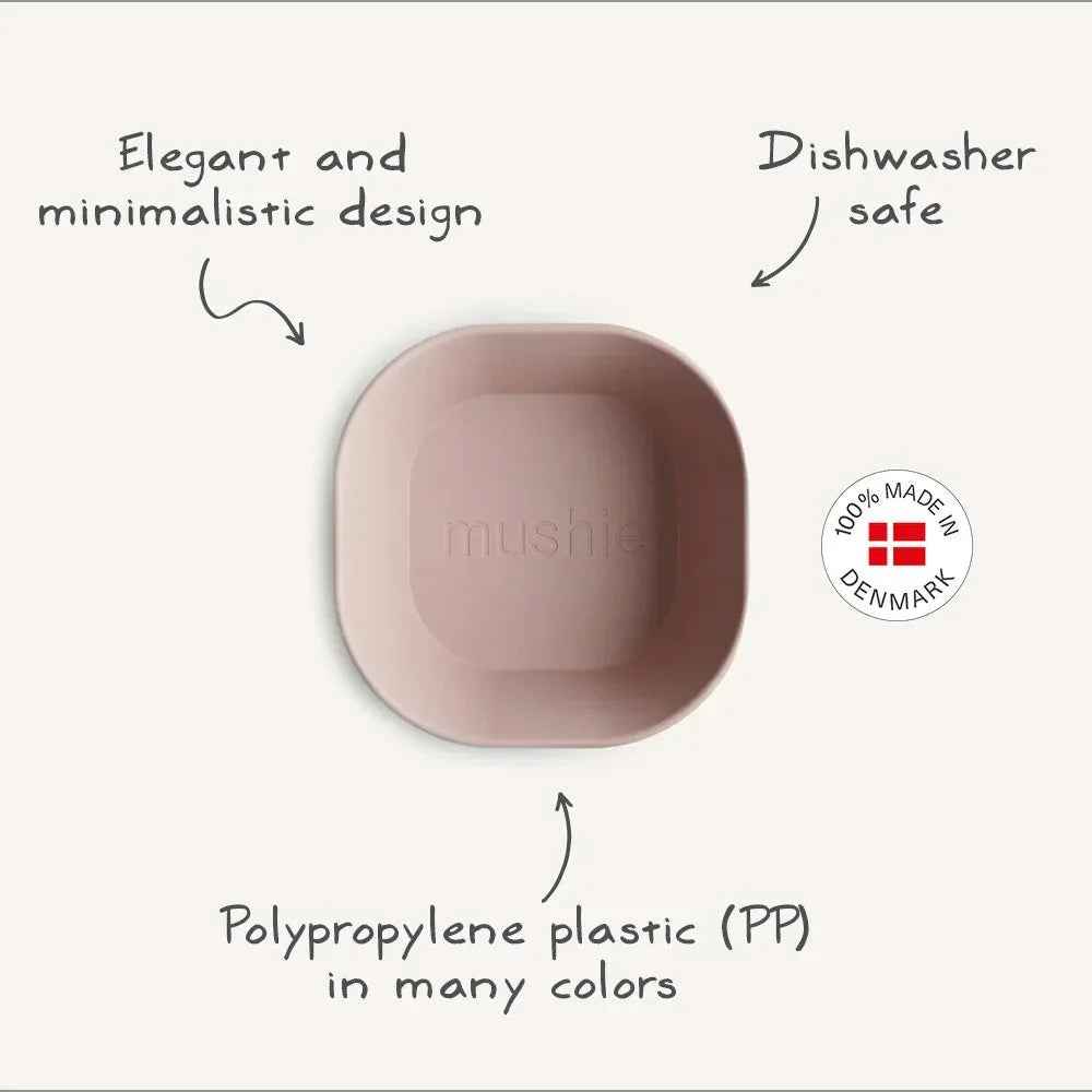 Mushie® Square Dinnerware Bowl Set of 2 Dusty Rose - Image 3