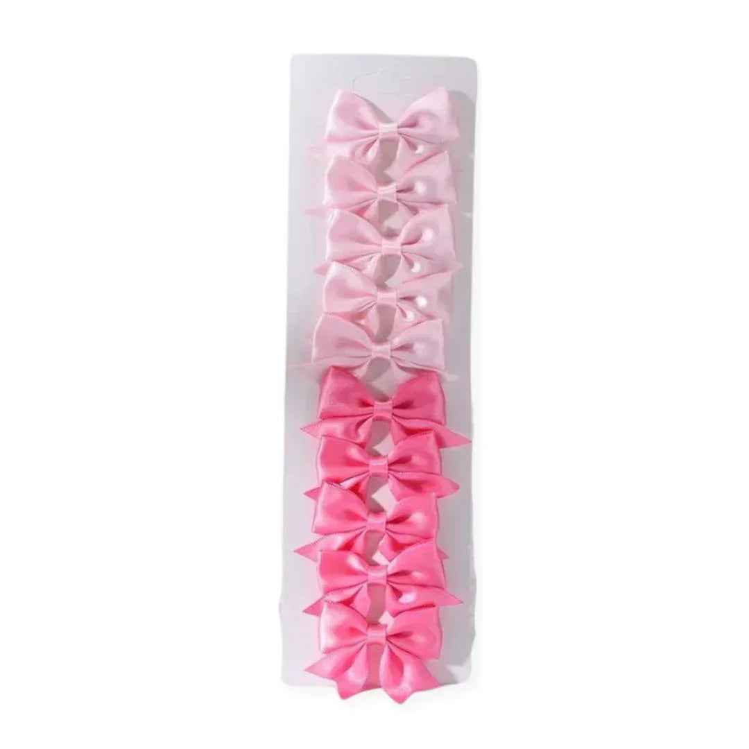Petite Anna® Hair Clips Silk Bow Pink 10 pcs - Image 2
