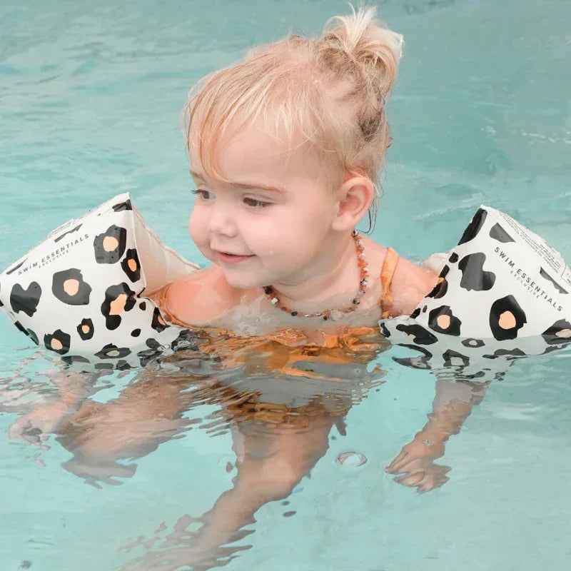 Swim Essentials® Swimming Armbands Beige Leopard (0-2 Y) - Image 8