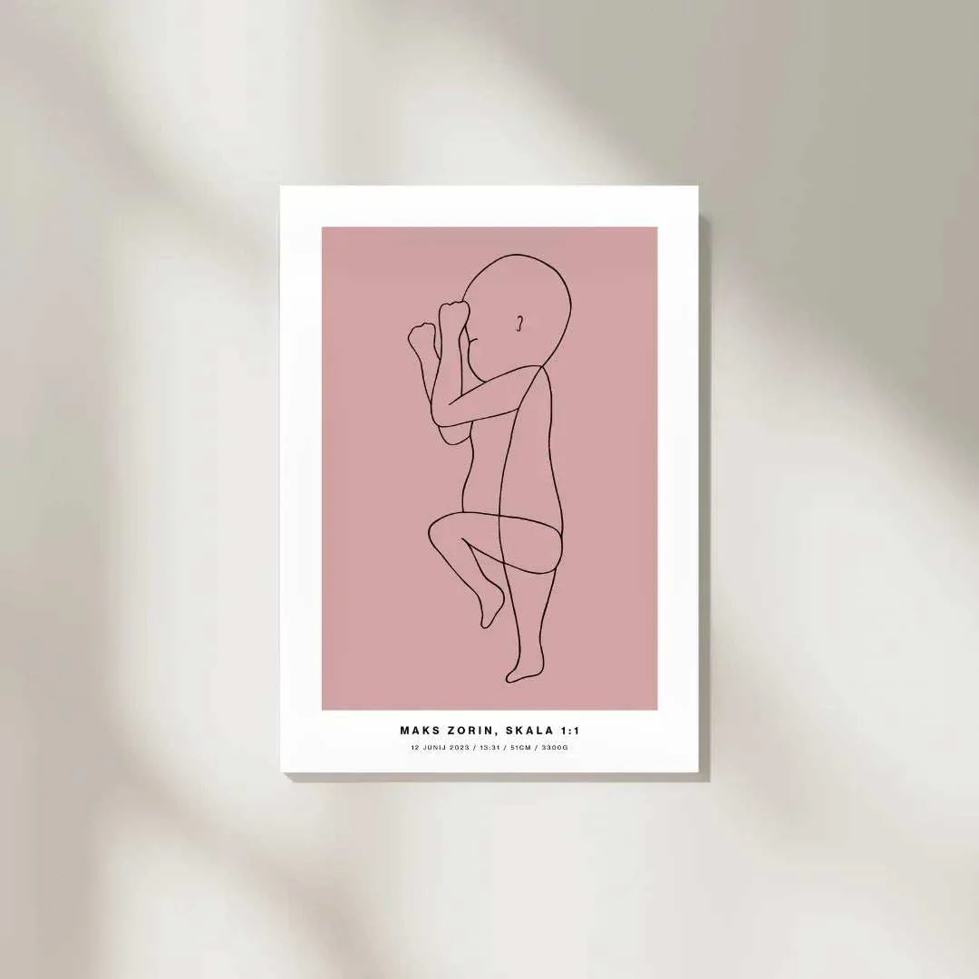The Birth Line Poster – personalizirana ilustracija vašega otroka (1:1) - Image 6