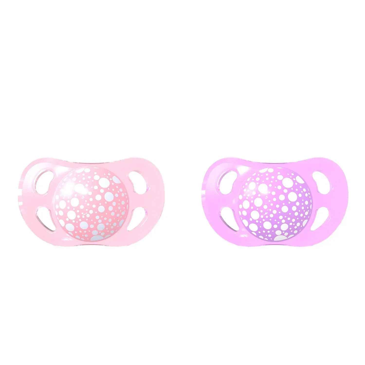 Twistshake 2x Pacifier Pastel Pink&Purple  (0+/6+) 0-6 M
